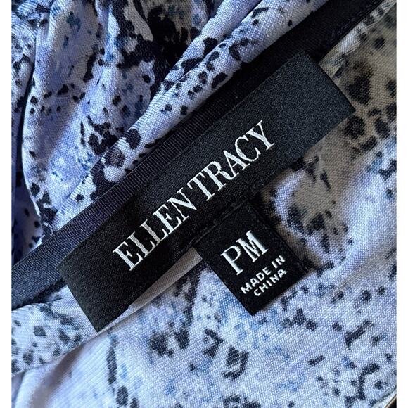 ELLEN TRACY Womens Petite Size PM Animal Print Keyhole Neck Long Sleeve Shirt - Picture 8 of 8